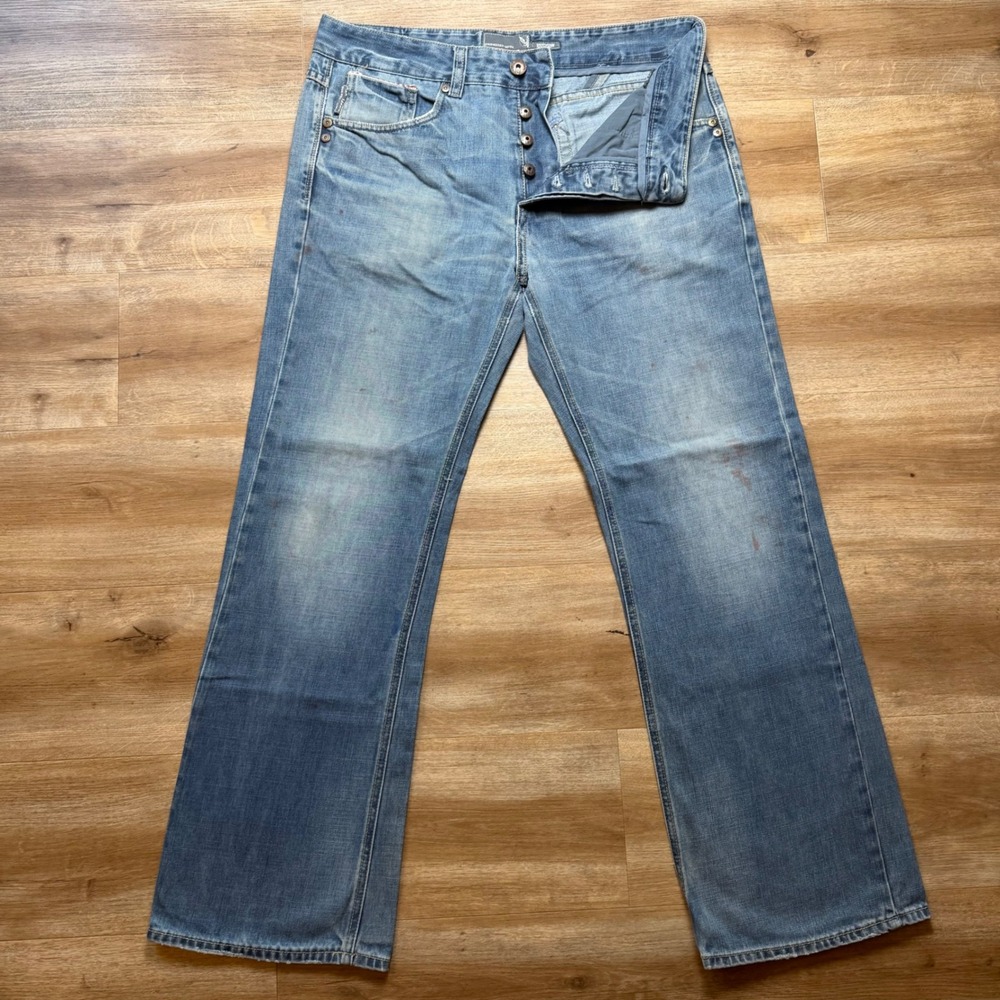 Diesel Hudson Jeans Men 34x32 Blue Bootcut Workwear Button Fly Denim Pants Y2K